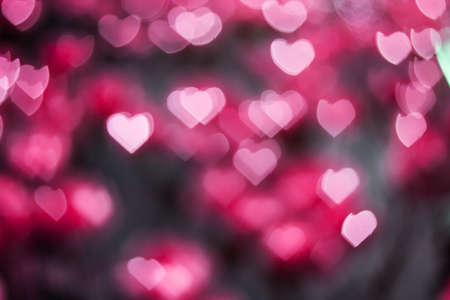 Pink Heart bokeh background, Love Valentine day conceptの写真素材