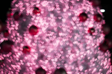 Pink Heart bokeh background, Love Valentine day conceptの写真素材