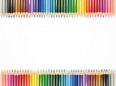 Color pencils isolated on white background and copy spaceの写真素材