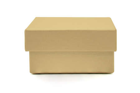 brown square box isolated on white backgroundの写真素材