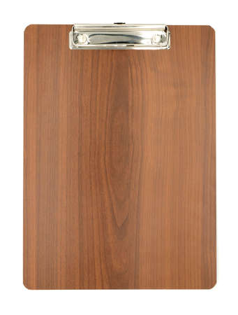 A wooden clipboard white bacegroundの写真素材
