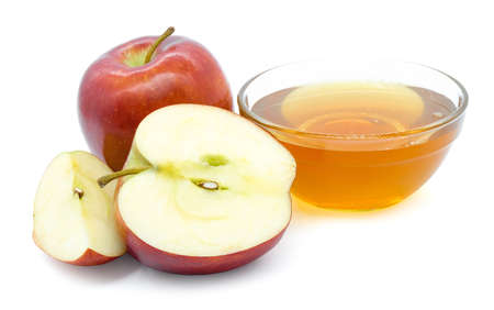 Fresh red apple isolated on white backgroundの写真素材