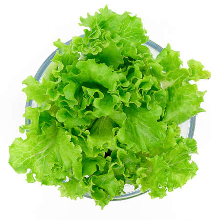 Salad fresh vegetables isolated on white backgroundの写真素材