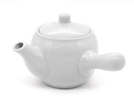 white japan tea pot on a white backgroundの写真素材