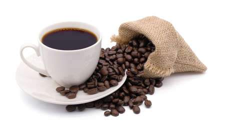 Coffee cup on a white background.の写真素材