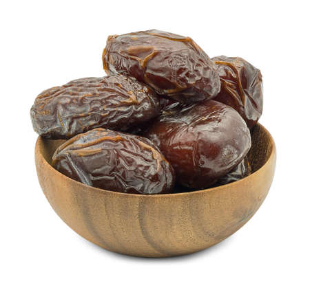 Dates Palm fruit isolated on white backgroundの写真素材