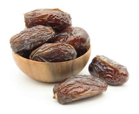 Dates Palm fruit isolated on white backgroundの写真素材