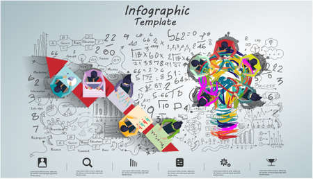 Community trading market analysis  Businessman and Lady  group Brainstorm working for  success business plan modern design idea  concept vector.のイラスト素材