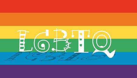 Love in the local community LGBTQ +.A couple various sex .Vector illustration.&#xD;&#xA;のイラスト素材