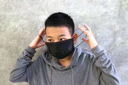 à¸ºBoy  Thailand  wearing mask  . Protect yourself and those around you.illustration Medical.の写真素材