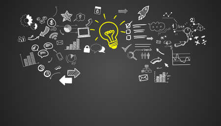 Light bulb Idea. plan think analyze creative startup business. illustration Creativity modern Concept Vector.のイラスト素材