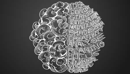 Brain. flat design creativity  Modern design Idea and Concept Vector illustration.のイラスト素材