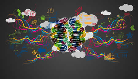 Brain and idea Concept. plan think analyze creative startup business. illustration Creativity modern Concept Vector.の写真素材