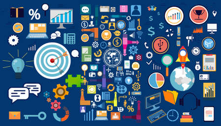 icon set idea and concept creativity illustration business  innovation technology modern.のイラスト素材