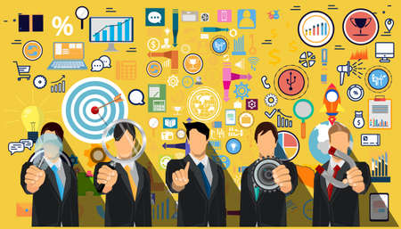 icon set idea and concept creativity illustration business  innovation technology modern.のイラスト素材