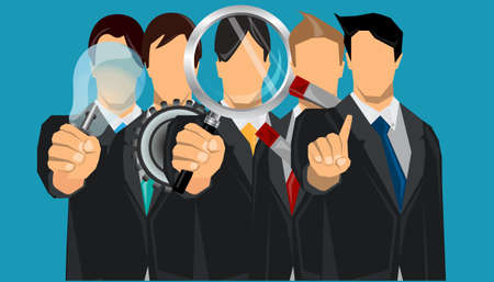 Businessman for success,plan,think,search,analyze,communicate, innovation technology modern.  &#xD;&#xA;のイラスト素材