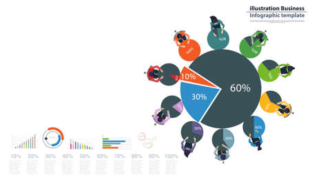 Business Brainstorming plan,think,search,analyze, for Success with percent,Graph Percent,Step, Colorful, -  Modern design Idea and Concept Vector illustration  Infographic template.&#xD;&#xA;のイラスト素材