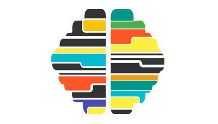 logo brain variety of colors.idea and concept creativity illustration business  innovation technology modern.のイラスト素材