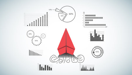 red paper plane and business strategy on white background plan, business success,idea and concept creativity illustration business  innovation technology modern.のイラスト素材