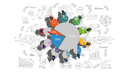 Business Brainstorming plan,think,search,analyze, for Success with percent,Graph Percent,Step, Colorful, -  Modern design Idea and Concept Vector illustration.
のイラスト素材