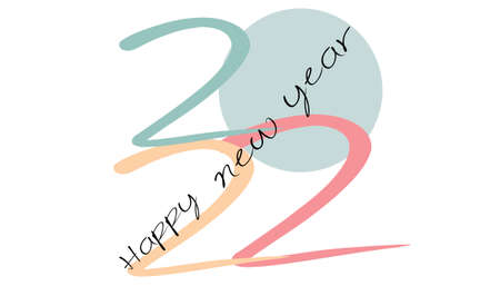 Happy New Year 2022 text design.banner. Vector illustration. Isolated on white background.&#xD;&#xA;のイラスト素材