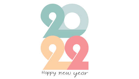 Happy New Year 2022 text design.banner. Vector illustration. Isolated on white background.&#xD;&#xA;のイラスト素材