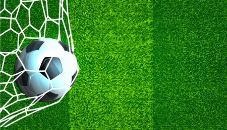 Football and net, With Grass  football field. design modern  idea and concept think creativity.の写真素材