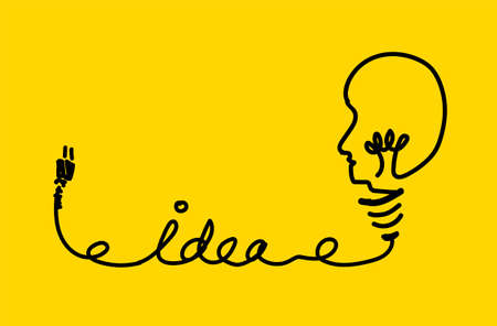 light bulb idea of success -  creativity modern concept think,search,analyze,communicate, futuristic idea innovation technology.のイラスト素材