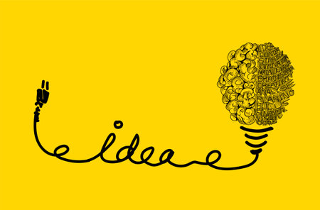 light bulb idea of success -  creativity modern concept think,search,analyze,communicate, futuristic idea innovation technology.のイラスト素材