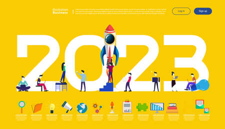 Vector illustration modern design business plan brainstorm think analyze creative  light bulb idea concept with marketing strategy 2023 new year  Infographic template.の写真素材
