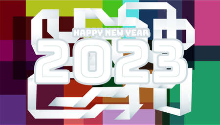 Merry Christmas and Happy new year  2023 text - Elegant Christmas Background,Light bulb,snow.の写真素材