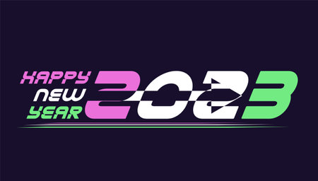 idea and concept think Creativity modern  2023 Happy New Year posters set. Design templates with  logo 2023 for celebration and season decoration. minimalistic trendy backgrounds for branding, banner, cover, card.のイラスト素材