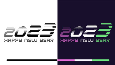 idea and concept think Creativity modern  2023 Happy New Year posters set. Design templates with  logo 2023 for celebration and season decoration. minimalistic trendy backgrounds for branding, banner, cover, card.のイラスト素材
