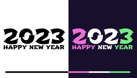 idea and concept think Creativity modern  2023 Happy New Year posters set. Design templates with  logo 2023 for celebration and season decoration. minimalistic trendy backgrounds for branding, banner, cover, card.のイラスト素材