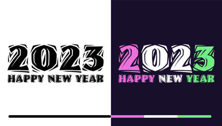 idea and concept think Creativity modern  2023 Happy New Year posters set. Design templates with  logo 2023 for celebration and season decoration. minimalistic trendy backgrounds for branding, banner, cover, card.のイラスト素材