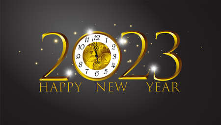 idea and concept think Creativity modern  2023 Happy New Year posters set. Design templates with  logo 2023 for celebration and season decoration. minimalistic trendy backgrounds for branding, banner, cover, card.のイラスト素材