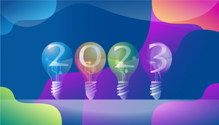 light bulb 2023shine navigate for success  creative business thinking,set icon,modern Idea concept...