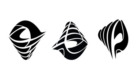 LOGO hand graphics stripes color black. shine navigate for success  creative business thinking,set icon,modern Idea concept illustration vectorのイラスト素材