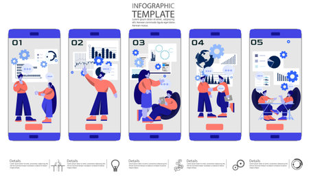 Modern flat design vector illustration concepts for business analysis and planning, consulting, team work, project management, financial report and strategy.のイラスト素材