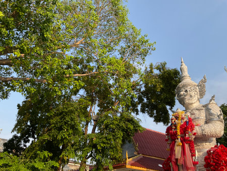 Thao Wessuwan, Thai temple at Hat Pathum Temple, Si Chiang Mai District, Nong Khai Province,...