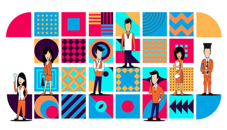 international business  website hero image. flat idea and concept think creativity modern  design vector.のイラスト素材