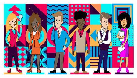 international business  website hero image. flat idea and concept think creativity modern  design vector.のイラスト素材