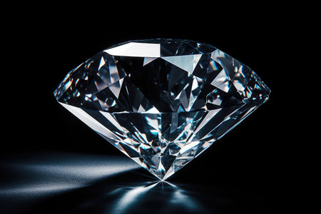 diamond on black background, close-up, shallow dof.Generative AIの素材