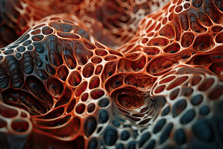 3d rendering of abstract geometric composition,digital art works. Computer generated graphics. Generative AIの素材