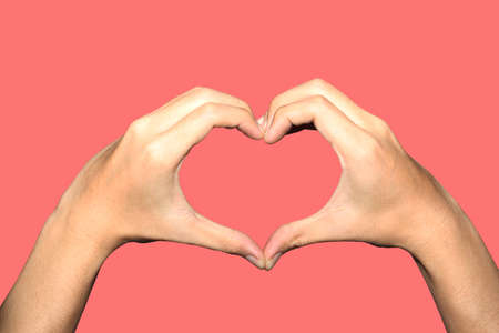 heart hand clipping pathsの写真素材