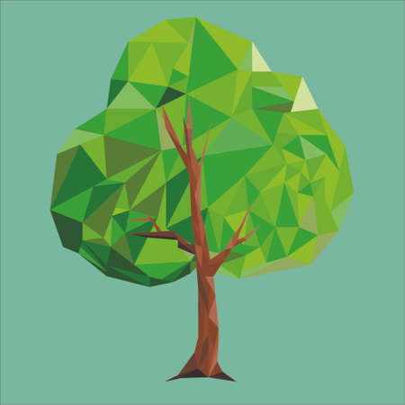 tree low poly greenのイラスト素材