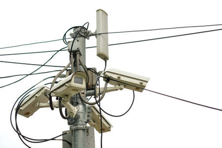 CCTV for protection or security set on the street.の写真素材