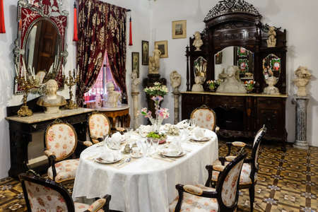 Penang, Malaysia - December 21, 2019 : Interior Pinang Peranakan Mansion (Baba-Nyonya cultural) in George Town.のeditorial素材