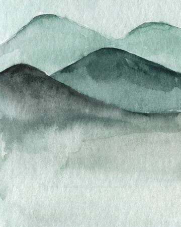 chinese illustration. mountains in mist graphics, inkblot, pictureの写真素材