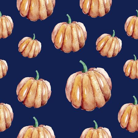 seamless pattern for Halloween. Pumpkin, ghost, bat, candy, and other items on Halloween theme. Bright cartoon pattern for Halloweenの写真素材